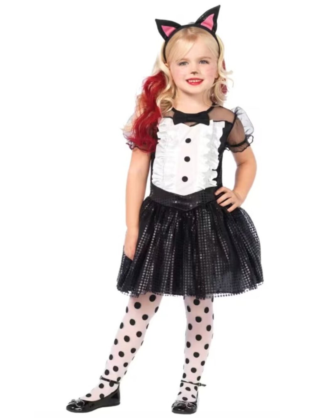 Enchanted Costumes Tuxedo Kitty Girls Costume Set With Dress Tutu & Headband Siz